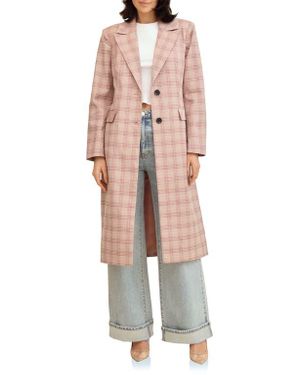 Avec Les Filles Plaid Martingale Coat - Multicolor