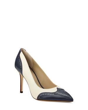 Ralph Lauren Lynden Perforated Pointed Toe Pump - Metallic