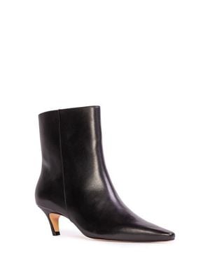 Black Suede Studio Avenue 50 Pointed Toe Kitten Heel Bootie - Black