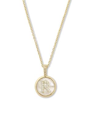 Melinda Maria Baby Love Letters Initial Pendant Necklace - Metallic