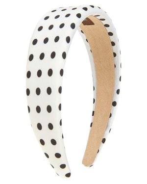 Tasha Wide Polka Dot Headband - White