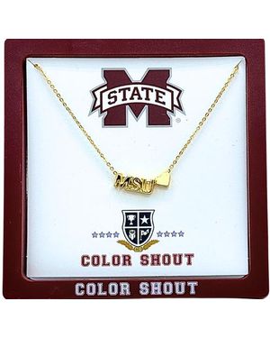 Color Shout Mississippi State College Heart Necklace - White