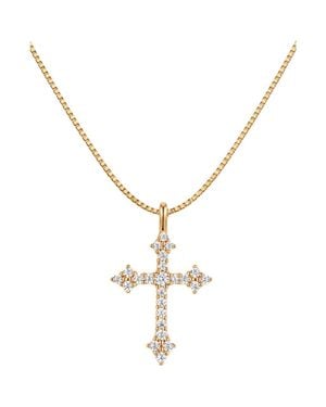 MADE BY MARY Vintage Cross Box Chain Necklace - Metallic