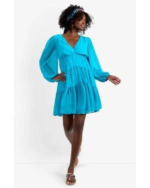 Trina Turk Make Merry Georgette Dress - Blue