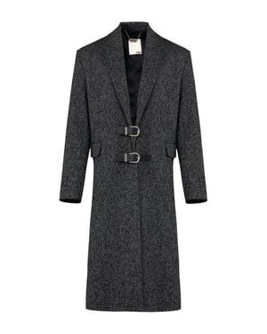 Pcfg Wool & Cashmere Blend Your *Itch Wool Long Overcoat - Black