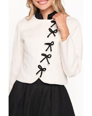 Petal & Pup Jorah Bow Detail Crop Jacket - Black