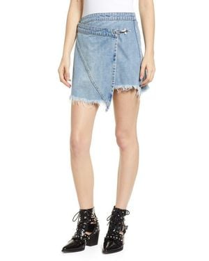 Blank NYC Denim Wrap Skirt - Blue