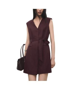 Mango Belted Vest Minidress - Purple