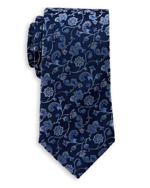 Oak Hill Premium by DXL Big & Tall Floral Vines Tie - Blue