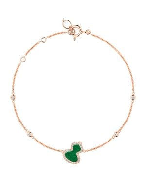 Qeelin Wulu Jade & Diamond Pendant Bracelet - Metallic
