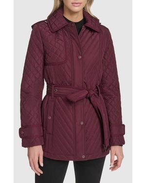 Andrew Marc Brinklee Water Resistant Quilted Jacket - Purple