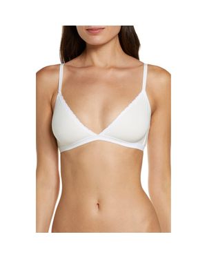 Skarlett Blue Adorned Cotton Blend Bralette - White