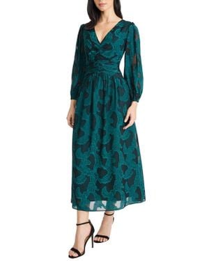 Maggy London Long Sleeve Midi Dress - Green