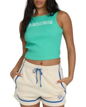 Billabong Go For It Graphic Ribbed Tank - Blue