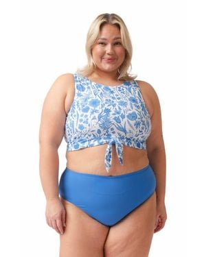 Lime Ricki Swimwear Mid-Waist Bottom - Blue