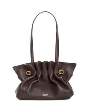 Ferragamo Soft Small Leather Shoulder Bag - Brown