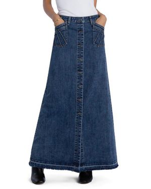 Wash Lab Denim Royal Denim Maxi Skirt - Blue