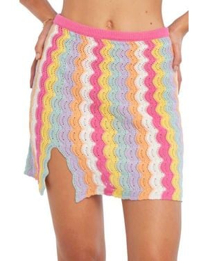 CAPITTANA Holly Open Stitch Cover-Up Miniskirt - Pink