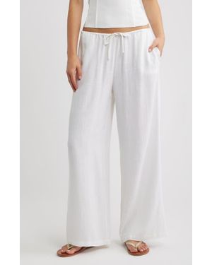 PacSun Milla Tie Waist Wide Leg Pants - White