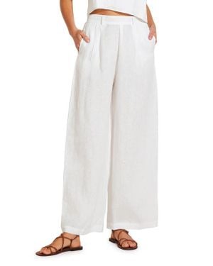 Vitamin A The Getaway Linen Cover-Up Pants - White