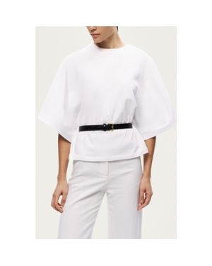 Nocturne Belted Oversized T-Shirt - White