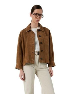 Gerard Darel Tanael Suede Leather Jacket - Brown