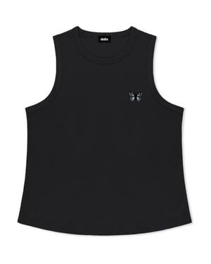 Alix Butterfly Cotton Jersey Tank - Black
