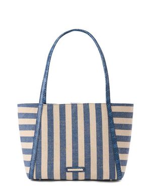 Brahmin Mona Croc Embossed Leather Tote - Blue