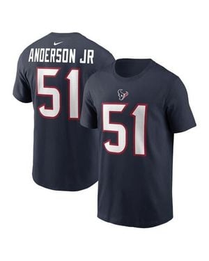 Nike Will Anderson Jr. Houston Texans 2023 Nfl Draft First Round Pick Player Name & Number T-Shirt - Blue