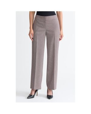 Kasper Houndstooth Wide Leg Pants - Gray