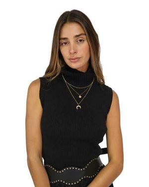 Belle & Bloom Equation Sleeveless Turtleneck Knit - Black