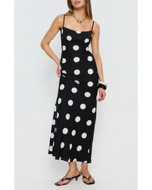 Princess Polly Avienna Polka Dot Maxi Dress - Black