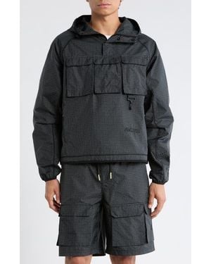 RC Outdoor Supply Tahoe Water Repellent Nylon Ripstop Hooded Anorak - Black