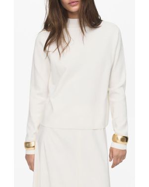 Mango Funnel Neck Sweater - White