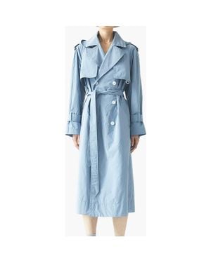 CAALO Water Resistant Hooded Trench Coat - Blue