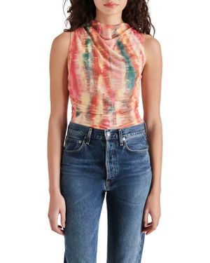 Steve Madden Dalia Cowl Neck Sleeveless Bodysuit - Blue