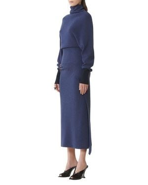 Lanvin Wool And Cashmere Midi Dress - Blue