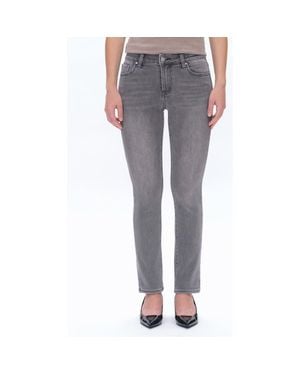 Bayeas Emily High Waist Slim Straight Leg Jeans - Gray