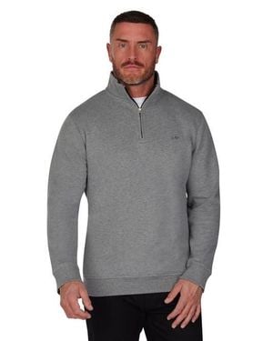 Raging Bull Jersey Quarter Zip Sweat - Gray