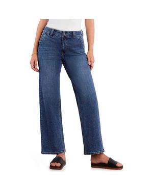 Wash Lab Denim Kellie High Waist Relaxed Straight Leg Jeans - Blue