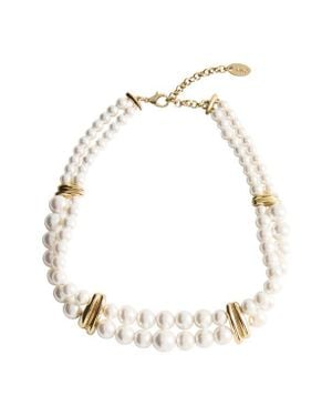 Mango Faux Pearl Choker Necklace - White