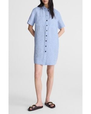 Madewell Linen Utility Shirtdress in Red | Lyst