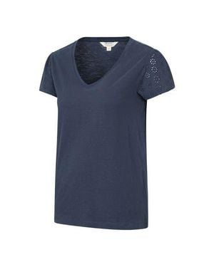 Mountain Warehouse Malaga Broderie Sleeve T-Shirt - Blue