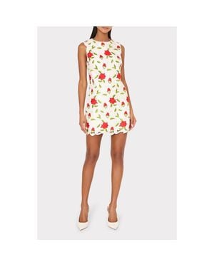 MILLY Ivette Embroidered Sleeveless Shift Dress