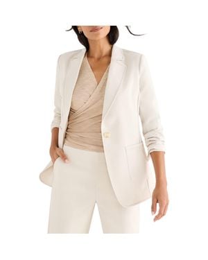 NIC+ZOE Topstitch Detail Stretch Blazer - Natural