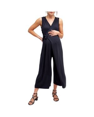 Nom Maternity Francesca Maternity & Nursing Cropped Jumpsuit - Black