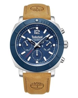 Timberland Pyperville Multifunction Leather Strap Watch, 45Mm - Blue