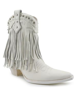 Zigi Finlandia Fringe Western Boot - White