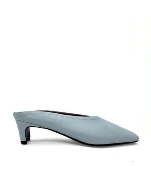 Amie Rafa Junie Heeled Leather Mule - Gray