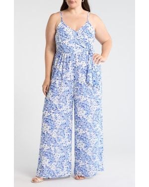 Sugarlips Camellia Floral Jumpsuit - Blue